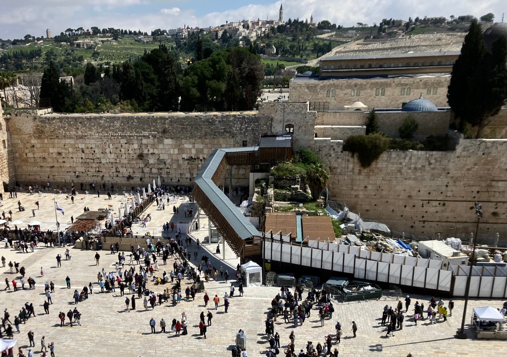 Picture credit. I took this picture in April of 2023 from atop the roof of a Yeshiva overlooking the Kotel.